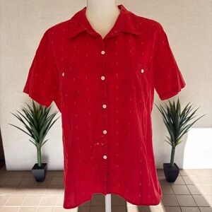 Sag Harbor Red Button Up Shirt Size XL